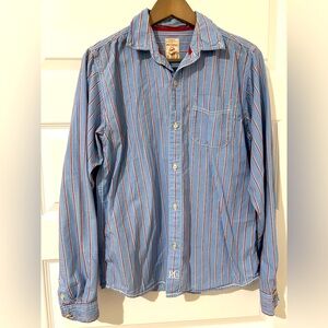 Red Camel Men’s Shirt Blue Red Stripes Size L